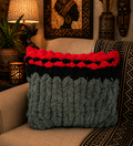 Chunky Knit Pillow – Afrocentric Red, Black & Green